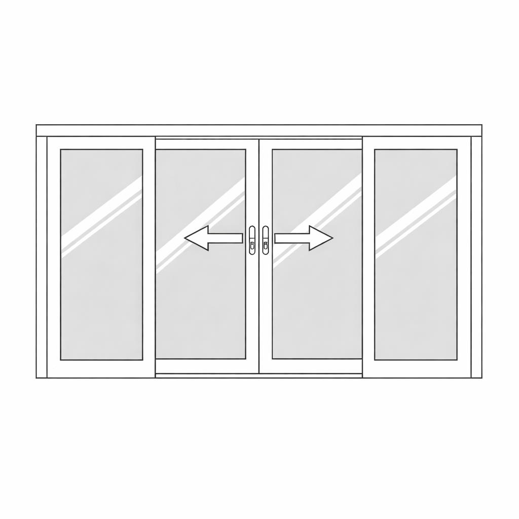 Dubbele deur met glas en onderpaneel